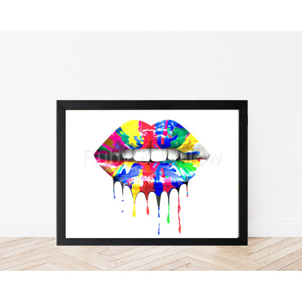 Fairmont Park Dripping Lips Colourful Lip Wall Art Lip Pop Art